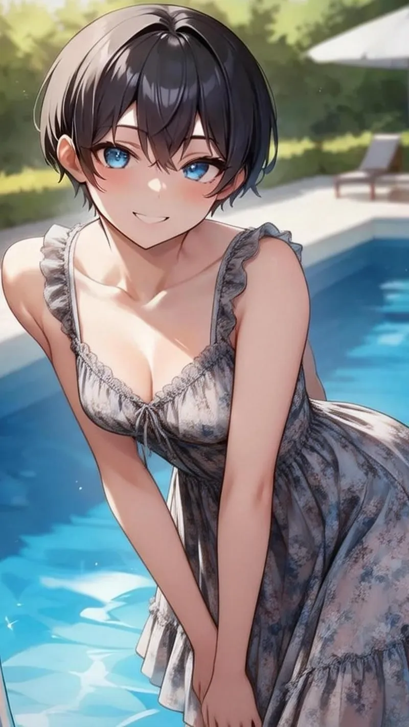 プールサイドでの紹介