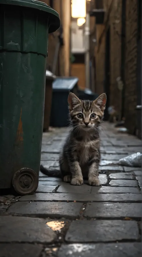 臆病な野良猫