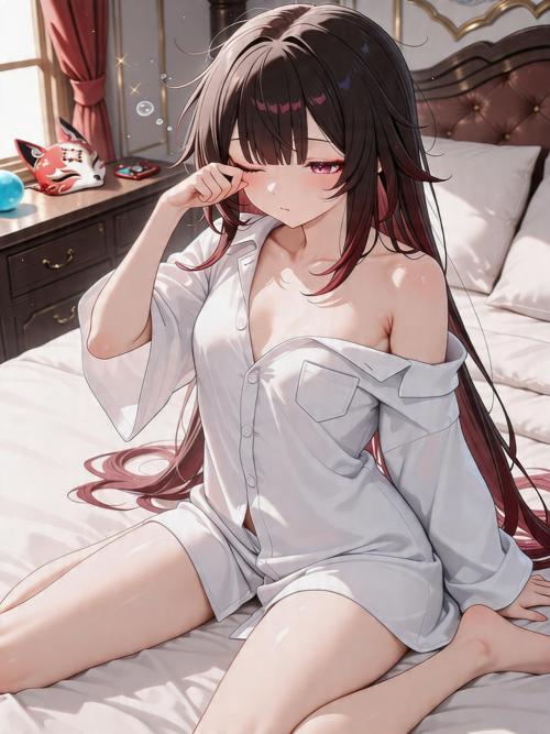 Hu Tao - Sleepy Morning
