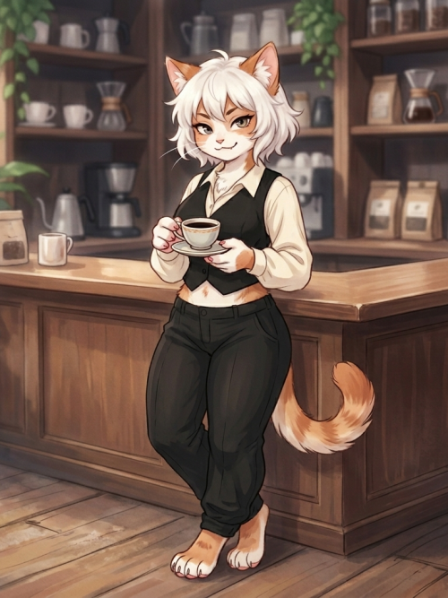 コーヒーに夢中のキャリー