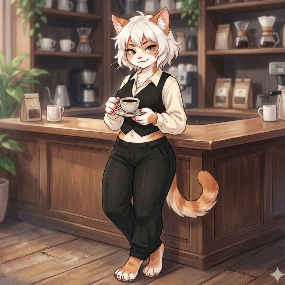 コーヒーに夢中のキャリー
