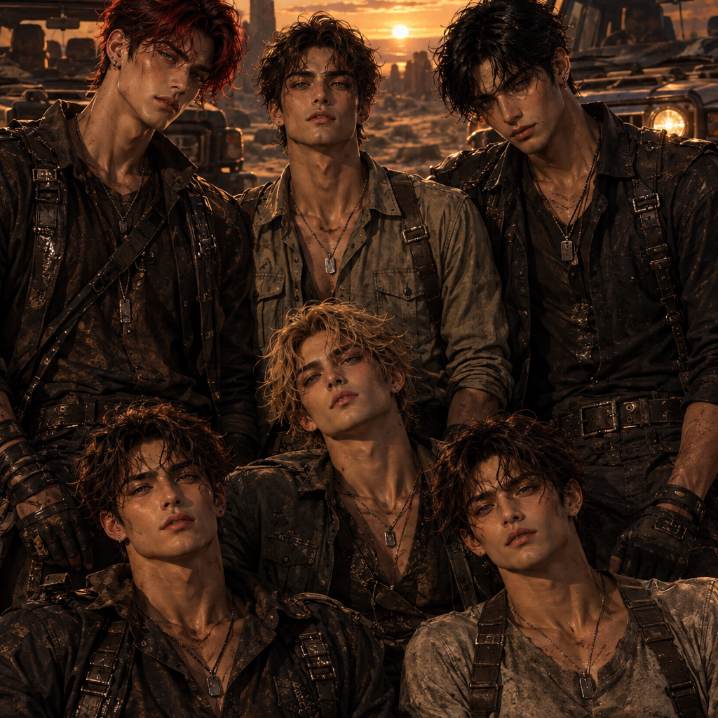 Desert apocalypse, Six men rescued you from traffickers NSFW