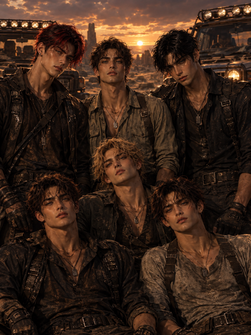 Desert apocalypse, Six men rescued you from traffickers NSFW