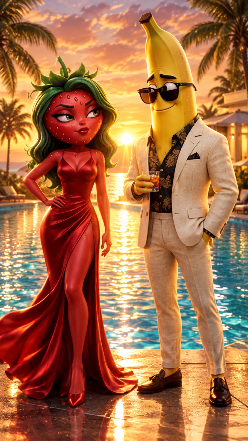 Banana y fresa