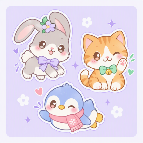 Three animals pop and food and lisa